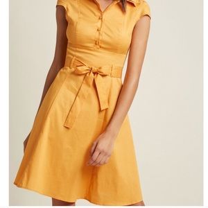 Mango Gold Yellow dress